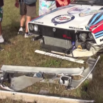 Crash Lancia Delta au rallye de la Plaine 2015