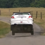 Gros saut d'une 206 CC au rallye de la Plaine