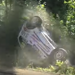 Tonneaux d'une C2 R2 au rallye de Finlande 2015