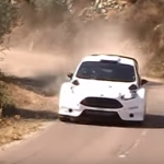 La Ford Fiesta WRC en sortie de corde