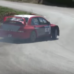 Cyrille Ferraud en glisse avec la Lancer WRC