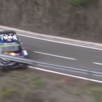 La Volkswagen Polo R WRC encastré dans le rail