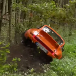 La Porsche 911 dans les arbres