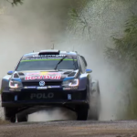 Volkswagen Polo R WRC qui sort de l'eau