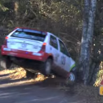 Citroën AX contre un arbre
