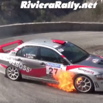Mistubishi Lancer qui prend feu