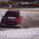 Peugeot 206 WRC en glisse sur la neige