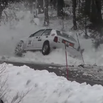 La Lancia Delta dans le mur de neige
