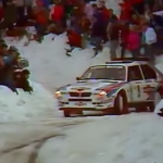 Lancia Delta S4 en glisse sur la neige