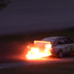 Une Audi Quattro en feu