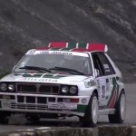 Une Lancia Delta HF Integrale lors du rallye