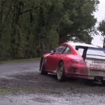 La Porsche 997 GT3 en glisse pendant les essais