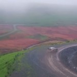 Une Ford Fiesta WRC vue de haut