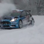 La Ford Fiesta R5 de Evans sur la neige